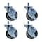Bk Resources 4-inch Threaded Stem Casters, Polyurethane Wheels, Brake, 300lb Capacity, Acid Resistant, 4PK 4SBR-5ST-PLY-PS4 - alternate 1